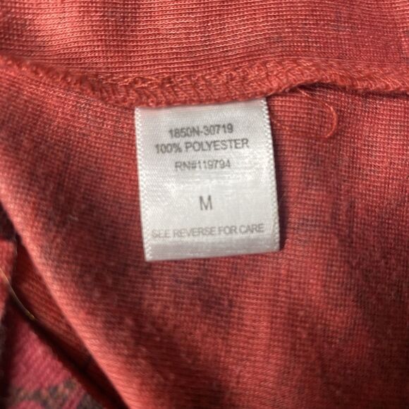 ENERGE WORLD WEAR Top Rhinestone Long Sleeve Hippie Boho Womens M Maroon Purple - Picture 4 of 10